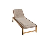 Serviette de plage à rabat pour transat de bain, 100 % coton - 75 x 200 cm - Beige - Vivezen beige G