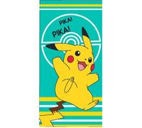 Serviette de plage - CARBOTEX - Pokémon Joy - 70 x 140 cm - 100% coton - Vert