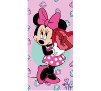 Serviette de plage - Disney - Minnie : Chocolats - Coton 100% - Rose - 70 x 140 cm