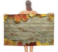 Serviette de plage en microfibre avec motif feuilles d'érable, à séchage rapide et sans sable