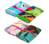 Serviette de plage en microfibre - NILS CAMP - 160x80 cm - Flamants roses - Super absorbant - Séchage rapide - Compact