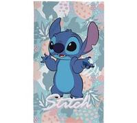 Serviette de plage enfant CTI Stitch 70 x 120 cm coton Motif multicolore aux tons pastel bleu, rose, pêche et blanc
