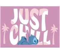 Serviette de plage et de bain - AYMAX - Disney Stitch Just Chill - 100% Polyester - Séchage rapide - 70x140cm