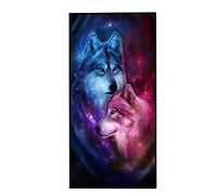 Serviette De Plage Grande Taille Homme Ado Garcon xxl Microfibre Serviette De Bain Personnalisée Adulte 3D Loup Lion Tigre Motif Noir Bleu Serviette Couverture Spa Nager Sport (Rose,100x180 cm)