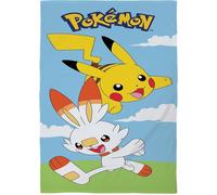 Halantex POKEMON PIKACHU et SCORBUNNY - Serviette de plage - 100 % coton - Dimensions 70 x 140 cm - POK-491T
