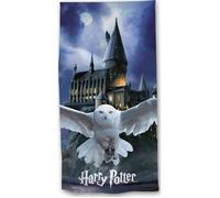 Serviette de plage - HARRY POTTER - Poudlard-Hedwige - Microfibre - 70x140 cm - Bleu