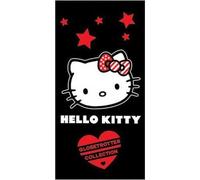 Serviette de plage - HELLO KITTY - 1 place - 70x140 cm - Couleur noire - Rectangulaire