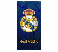 Serviette de plage Madrid 75 x 150 cm, coton 320 g, séchage rapide, motif football, bleu marine étoile Champions
