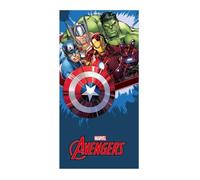 Jerry Fabrics Serviette de Bain Avengers Bleu Hulk Iron Man Captain America Thor Superheroes 70 x 140 cm 100% Coton