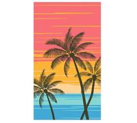 Serviette de plage microfibre 100x180cm séchage rapide motif cocotier grande taille douce légère piscine yoga maison