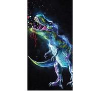 Serviette de Plage - Officielle - Dinosaure T-Rex - 140x70 cm - 100% Coton - Lavable en Machine