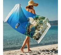 Serviette de plage rose pour femme avec pompon motif drapeau américain ballon football américain séchage rapide microfibre légère grande serviette plage avec vue sur la mer pour transat baignade surf