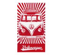 Serviette de plage rouge motif VOLKSWAGEN Combi SPLIT