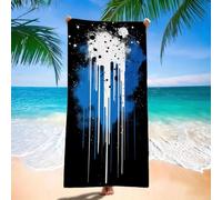 Serviette de Plage xxl 220x100 cm Serviette Microfibre, Bleu Serviettes de Plage, Absorbante, Sans Sable, Séchage Rapide, Compacte Légère, pour Homme, Femme, Enfant, Camping, Voyages, Abstrait H-5137