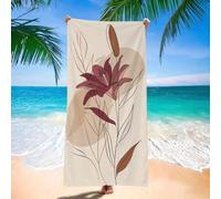 Serviette de Plage xxl 220x100 cm Serviette Microfibre, Moderne Serviettes de Plage, Absorbante, Sans Sable, Séchage Rapide, Compacte Légère, pour Homme, Femme, Enfant, Camping, Voyages, Fleur H-4433