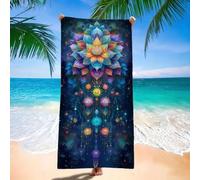 Serviette de Plage xxl 220x100 cm Serviette Microfibre, Rêve Serviettes de Plage, Absorbante, Sans Sable, Séchage Rapide, Compacte Légère, pour Homme, Femme et Enfant, Camping, Voyages, Mandala H-5258