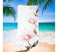 Serviette de Plage xxl 220x100 cm Serviette Microfibre, Rose Serviettes de Plage, Absorbante, Sans Sable, Séchage Rapide, Compacte Légère, pour Homme, Femme et Enfant, Camping, Voyages, Fleur H-4675