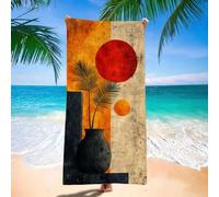 Serviette de Plage xxl 70x140 cm Serviette Microfibre, Usine Serviettes de Plage, Absorbante, Sans Sable, Séchage Rapide, Compacte Légère, pour Homme, Femme et Enfant, Camping, Voyages, Orange H-4216