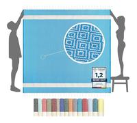 Serviette de Plage XXL Grande Taille 200x200 cm - Coton, Anti Sable | Plaid Plage Fouta, Femme Bleu 200 x 200 TAPIS DE PIQUE NIQUE