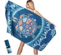 Serviette de plage XXL microfibre - 100 x 200 cm, résistante au sable, compacte, légère, séchage rapide, avec sac en filet