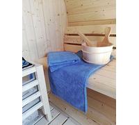 Serviette de sauna en tissu de qualité, jupe de sauna et paréo, 100% coton, couleur bleue