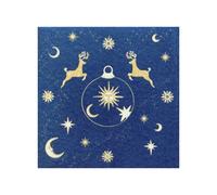Serviette de table 40x40 Jetable Intissé Françoise PAVIOT Paquet de 20 - Astral bleu