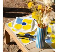 Serviette de table 40x40 jetable intissé Françoise PAVIOT paquet de 20 - Fleur Pop Jaune SC