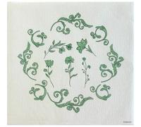 Serviette de table 40x40 Jetable Intissé Françoise PAVIOT Paquet de 20 - Régence vert