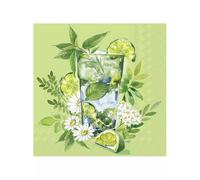 Serviette de table Cocktail 25x25 Jetable IHR Paquet de 20 - Cocktail vert