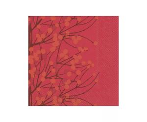 Serviette de table Cocktail 25X25 Jetable IHR Paquet de 20 - Marimekko, Lumimarja rouge