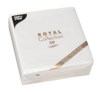 Serviette de table en ouate Royal Collection non tissé 40 x 40 cm blanc - Paquet de 50