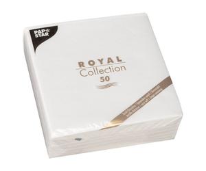 Serviette de table en ouate Royal Collection non tissé 40 x 40 cm blanc - Paquet de 50