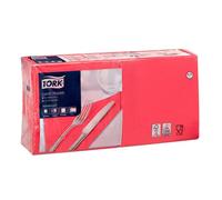 Serviette de table en ouate Tork Lunch 33 x 33 cm, rouge - Paquet de 200