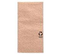 Serviette de table en papier recyclé, pliage 1/8, 3 plis, 33 x 33 cm, naturel - Paquet de 100