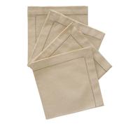 Atmosphera – Lot de 4 Serviettes de table Jane 40x40 cm Beige lin Coton
