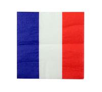Serviette de table - LE GEANT DE LA FETE - Tricolore - 33 x 33 cm - Lavable - Naturelle