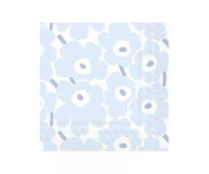 Serviette de table Lunch 33X33 Jetable IHR Paquet de 20 - Marimekko, Mini Unikko bleu pâle