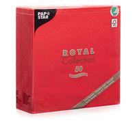 Serviette de table rouge en ouate Royal Collection non tissé 40 x 40 cm - Paquet de 50