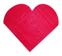 Serviette de table - SANTEX - 20 serviettes coeur rouge - 19*17 cm - carton