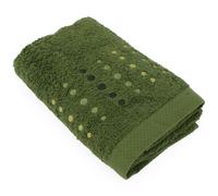 Serviette de toilette 50x100 cm 100% coton 550 g/m2 PURE POINTS Vert Kaki