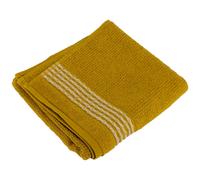 Serviette de toilette 50x100cm pur coton INTENSE à bordures blanches couleur jaune