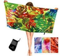 Serviette de voyage en microfibre Unyqoos®, 152 x 76 cm, compacte et légère, à séchage rapide, avec sac de transport inclus, composition : 88 % polyester / 12 % polyamide, idéale pour le sport, le sau