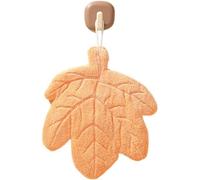 Serviette en forme de feuille Unyqoos® avec boucle de suspension – douce, absorbante, serviette décorative pour la cuisine et la salle de bain, motif feuille d'érable orange, 25 x 23 cm