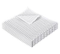 Serviette en microfibre, 40x40 cm, lot de 4, blanche, motif écailles de poisson