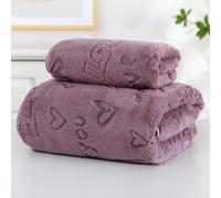 Serviette en polaire de corail à design ajouré en forme de cœur et d'amour, douce, absorbante, à séchage rapide et sans peluche. Convient pour la Saint-Valentin, 1 pièce serviette de toilette ou 1 piè