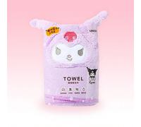 Serviette en polaire Kuromi | Fabriquée en tissu de polaire de haute qualité, douce comme un nuage, très absorbante et hydrorétentive, peut sécher rapidement les taches d'eau et garder la peau sèche. 