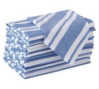 Serviette en tissu - 12 pièces - 43 x 43 cm - 100 % coton - Bleu Franca - Pour dîner et fête