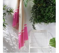 Serviette fouta à franges SUMMER - TODAY - Rose 100x190 cm