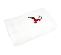 Serviette invité 30x50 cm HIRSH Blanc/Rouge 600 g/m2