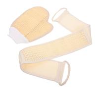 Serviette Nettoyante Peau, Exfoliation, Massage, Légère | Sisal Kaki, Mousse Facile, Usage Bain à Domicile, Lot Complet pour Dos et Corps
